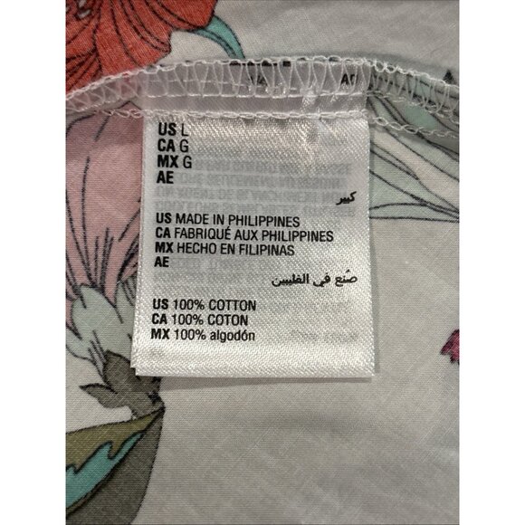 On 34th Floral Maxi Cotton Dress Elastic Waist Puff Short Sleeve Pockets Size L - Picture 7 of 8